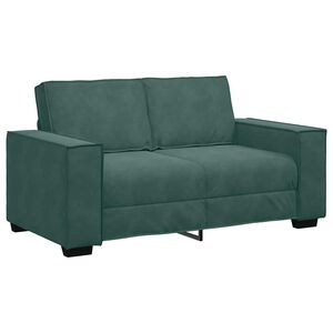 vidaXL Soffa 2-sits mörkgrön 120 cm sammet