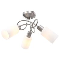 vidaXL Taklampa med keramikskärmar för 3 E14-lampor vit kon