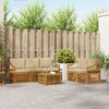 vidaXL Soffgrupper 6 pcs Naturlig och Beige Massivt Akaciatr&auml;