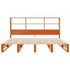 vidaXL S&auml;ng med bokhylla utan madrass vaxbrun 180x200 cm massiv tr&auml;