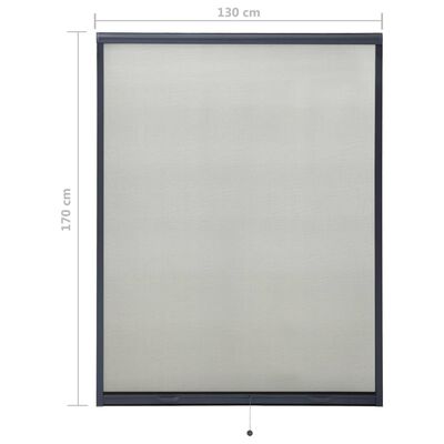 vidaXL Insektsnät för fönster antracit 130x170 cm