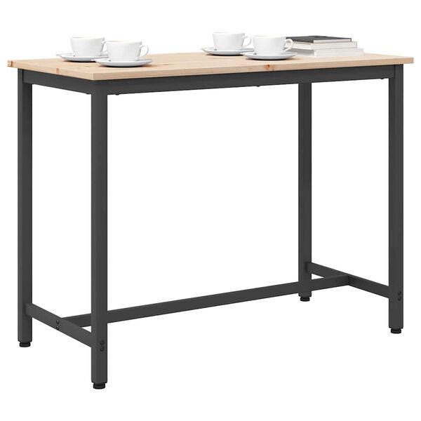 vidaXL bord Naturf&auml;rg 100 x 50 x 77 cm Konstruerat tr&auml; och st&aring;l