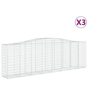 vidaXL Gabioner b&aring;gformade 3 st 400x50x120/140 cm galvaniserat j&auml;rn