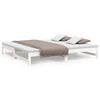vidaXL Utdragbar dagb&auml;dd vit 2x(90x200) cm massiv furu