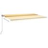 vidaXL Fristående automatisk markis 600x350 cm gul/vit