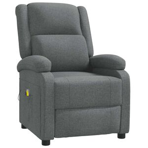 vidaXL Massagef&aring;t&ouml;lj m&ouml;rkgr&aring; tyg