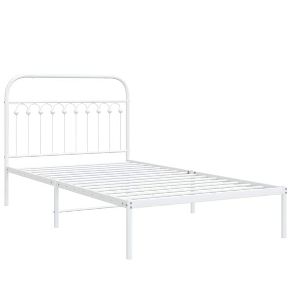 vidaXL S&auml;ngram med huvudgavel metall vit 107x203 cm