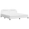 vidaXL Bed "Viana" with Mattress White 200x200 cm Faux Leather