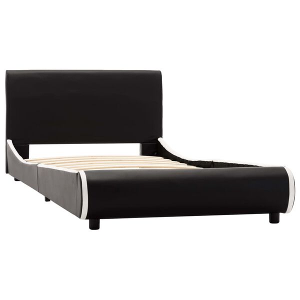 vidaXL S&auml;ngram svart konstl&auml;der 90x200 cm