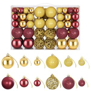 vidaXL Julgranskulor 100 st guld och vinr&ouml;d 3/4/6 cm