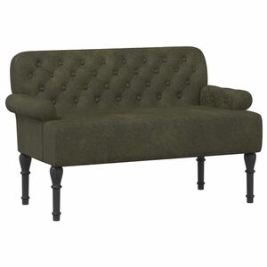 vidaXL Loveseat med knapprapport Arm&eacute;gr&ouml;n 120 x 65 x 78 cm