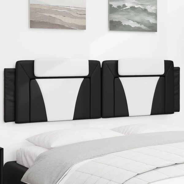 vidaXL Headboard Cushion "Viana" Black and White 180 cm Faux Leather
