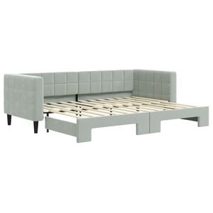 vidaXL Dagb&auml;dd utdragbar ljusgr&aring; 80x200 cm sammet