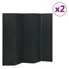 vidaXL Rumsavdelare 5 paneler 2 st svart 200 x 180 cm st&aring;l