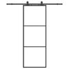 vidaXL Skjutd&ouml;rr med beslag svart 76x205 cm ESG-glas