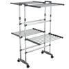 vidaXL Torkst&auml;llning p&aring; hjul 2 niv&aring;er silver 60x70x106 cm