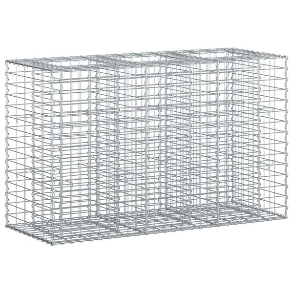 vidaXL Gabion upph&ouml;jd s&auml;ng Silver 130 x 50 x 80 cm Galvaniserat St&aring;l