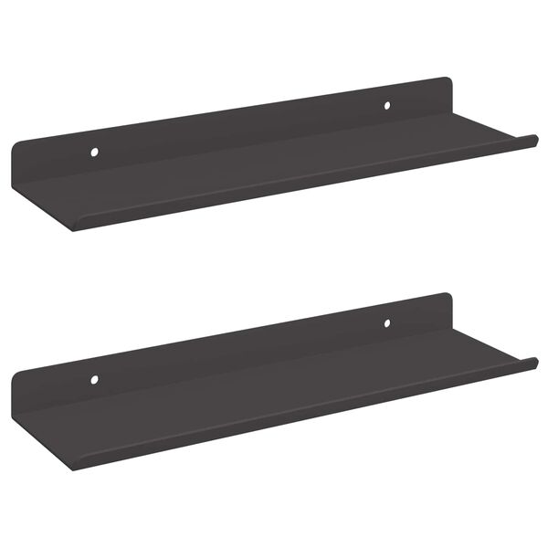 vidaXL Flytande hylla V&auml;ggmonterad 2 pcs Svart 30 x 9 x 2,5 cm St&aring;l