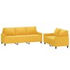 vidaXL Soffgrupp med dynor 2 delar gul sammet
