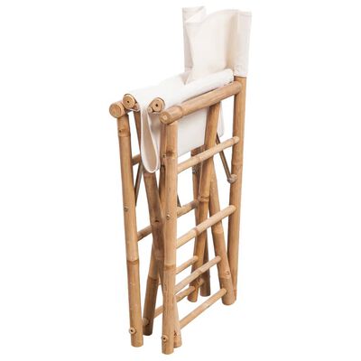 vidaXL Hopfällbar regissörsstol 2 st bambu med kanvas
