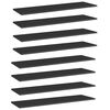 vidaXL Hyllplan 8 st svart h&ouml;gglans 100x30x1,5 cm konstruerat tr&auml;