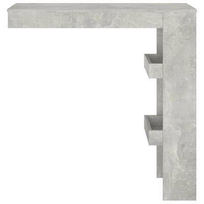 vidaXL Barbord väggmonterat betonggrå 102x45x103,5 cm konstruerat trä