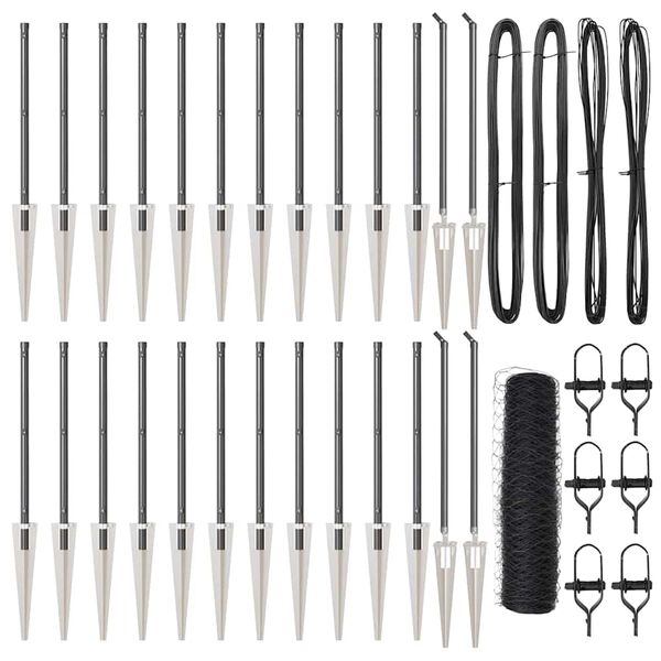 vidaXL St&auml;ngselstolpe Gr&aring; 50 x 0,4 m (36 mm n&auml;t) St&aring;l och PVC