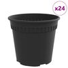 vidaXL Rund Blomkruka 24 pcs Svart &Oslash; 17 x 14 cm Plast