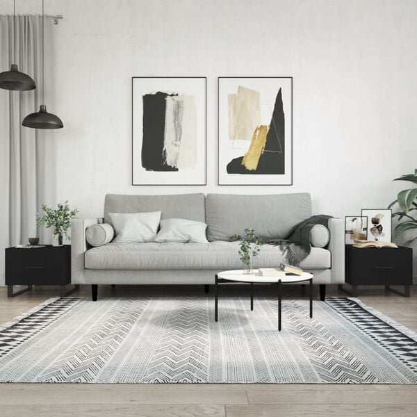 vidaXL Soffbord 2 st svart 50x50x40 cm konstruerat tr&auml;