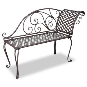 vidaXL Tr&auml;dg&aring;rdsb&auml;nk sch&auml;slong 128 cm antikbrun