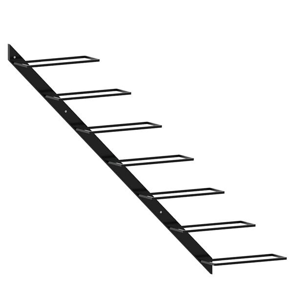 vidaXL V&auml;ggmonterat vinst&auml;ll f&ouml;r 7 flaskor svart metall