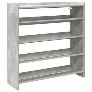 vidaXL Skohylla betonggr&aring; 80x25x81 cm konstruerat tr&auml;