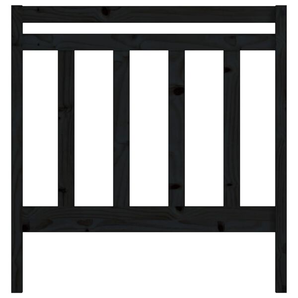 vidaXL Sänggavel Svart 95x4x100 cm massiv furu