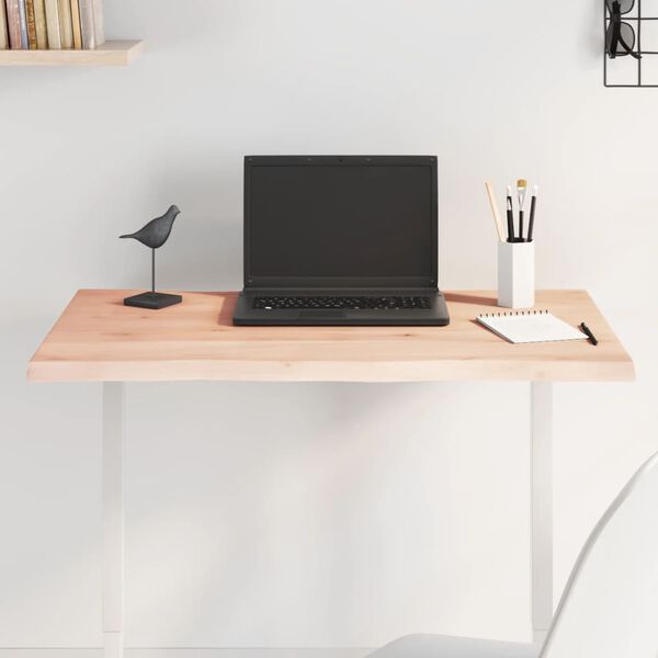 vidaXL Bordsskiva 80x40x2 cm obehandlad massiv ek levande kant