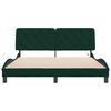 vidaXL Bed Frame with LED without Mattress Dark Green 160x200 cm Velvet