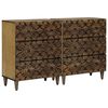 vidaXL Sideboard 2 st 60 x 33,5 x 75 cm Massivt mangotr&auml; Brun