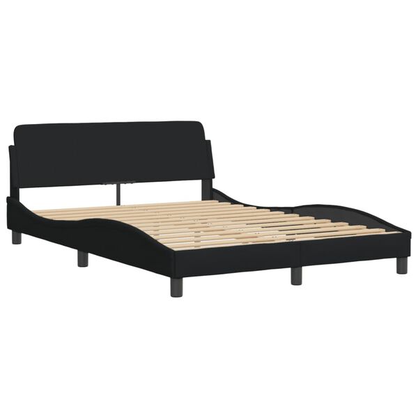 vidaXL Bed with Mattress "Hvar" Black 140x200 cm Fabric