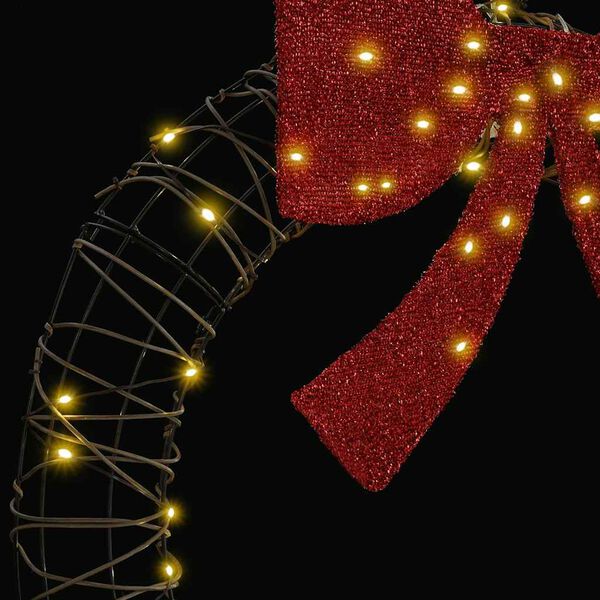 vidaXL Krans med 60 LED-lampor Varmvit 75 cm Rotting