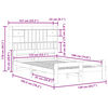 vidaXL S&auml;ng med bokhylla utan madrass 135x190cm massiv furu
