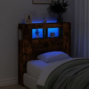 vidaXL S&auml;nggavel LED r&ouml;kf&auml;rgad ek 100x18,5x103,5 cm konstruerat tr&auml;