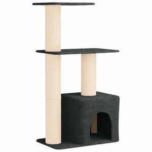 vidaXL Katttr&auml;d med sisal kl&ouml;spelare M&ouml;rkgr&aring; 133 cm