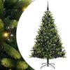 vidaXL Konstigt hinged julgran 300 LEDs Gr&ouml;n 180 cm PVC och PE