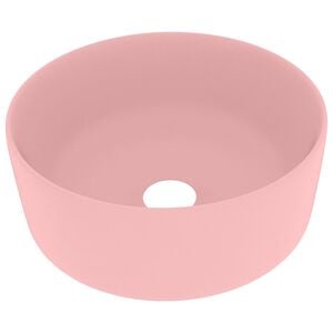 vidaXL Lyxigt runt handfat matt rosa 40x15 cm keramik