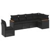 vidaXL Loungegrupp med dynor 6 delar svart konstrotting