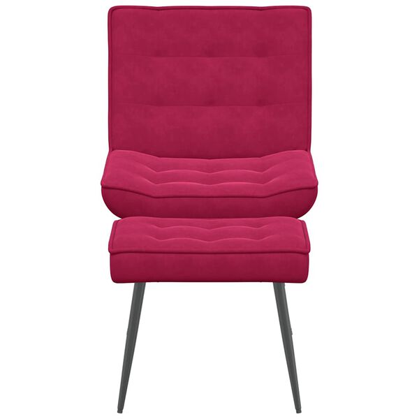 vidaXL Vilstol med fotpall vinr&ouml;d sammet