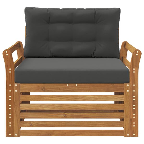 vidaXL Utomhussoffset Massivt akaciatr&auml; och polyester Naturf&auml;rg