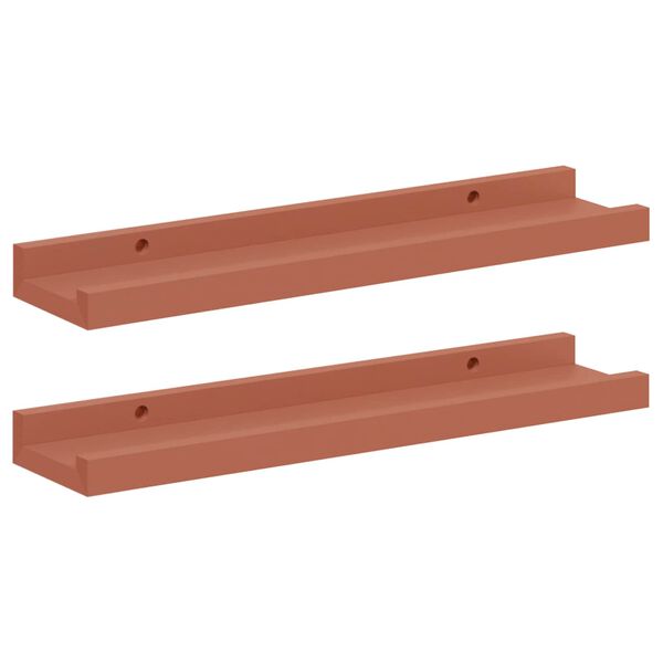 vidaXL V&auml;gg hylla med hylla 2 pcs R&ouml;d 40 x 9 x 3 cm Konstruerat tr&auml;