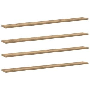 vidaXL Bokhylla Br&auml;da 4 pcs Brun 100 x 10 x 1,5 cm Konstruerat tr&auml;