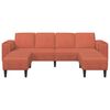 vidaXL Soffa med kudde R&ouml;d orange 250 x 188 x 76 cm Kordread tyg
