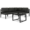 vidaXL Loungegrupp f&ouml;r tr&auml;dg&aring;rden 5 delar med dynor aluminium antracit